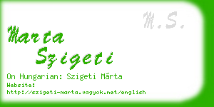 marta szigeti business card